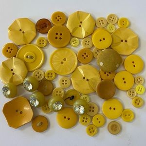 Vintage 50+ Pc. Yellow Button Lot